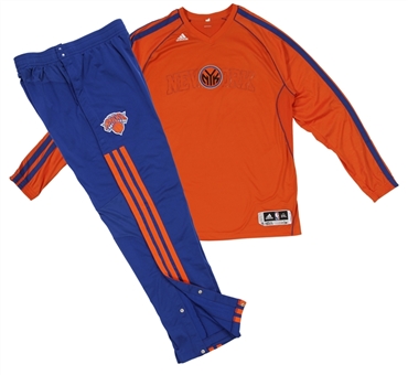 2012-13 Jason Kidd New York Knicks Warm Up Suit - Blue Shirt & Orange Pants (Steiner)